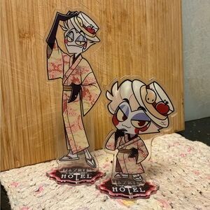 Bundle lot set 2 Hazbin Hotel Lucifer maid cafe anime acrylic figure standee